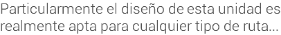 Particularmente el diseño de esta unidad es realmente apta para cualquier tipo de ruta...